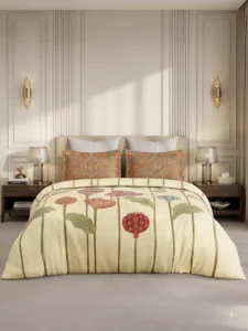 Floral Symphony Cream Comforter Kit