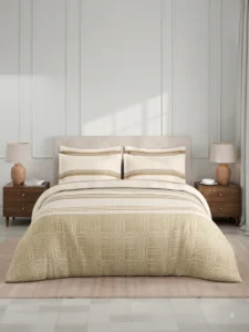 Luxe Neutral Stripe Queen Bedding Kit
