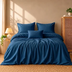 Dreamora Luxury Blue Premium Bed Sheet Set with Matching Pillow Covers